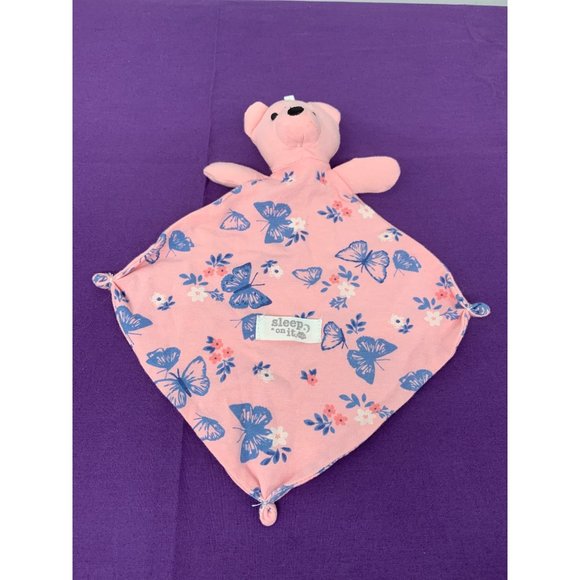 Sleep On It Mini Lovey Bear Pink Blue Butterflies Flowers Lovey Security Blanket - Picture 1 of 7